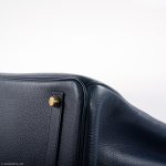 Hermes Birkin 35 Blue Saphire Ardennes leather Gold Hardware - Z Circle - Image 12