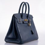 Hermes Birkin 35 Blue Saphire Ardennes leather Gold Hardware - Z Circle - Image 3
