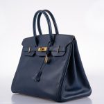 Hermes Birkin 35 Blue Saphire Ardennes leather Gold Hardware - Z Circle - Image 4