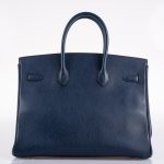 Hermes Birkin 35 Blue Saphire Ardennes leather Gold Hardware - Z Circle - Image 5