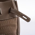 Hermes Birkin 35 Crinoline & Etoupe Clemence with Palladium Hardware - 2005, I Square - Image 10