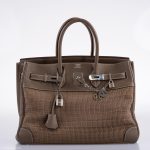 Hermes Birkin 35 Crinoline & Etoupe Clemence with Palladium Hardware - 2005, I Square - Image 5