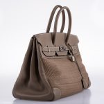 Hermes Birkin 35 Crinoline & Etoupe Clemence with Palladium Hardware - 2005, I Square - Image 2