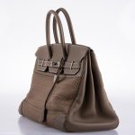 Hermes Birkin 35 Crinoline & Etoupe Clemence with Palladium Hardware - 2005, I Square - Image 3