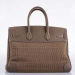 Hermes Birkin 35 Crinoline & Etoupe Clemence with Palladium Hardware - 2005, I Square - Image 4
