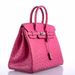 Hermes Birkin 35 Fuchsia Ostrich with Palladium Hardware - 2004, H Square - Image 4