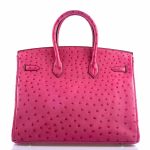 Hermes Birkin 35 Fuchsia Ostrich with Palladium Hardware - 2004, H Square - Image 5
