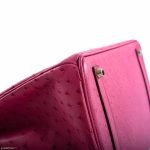 Hermes Birkin 35 Fuchsia Ostrich with Palladium Hardware - 2004, H Square - Image 7