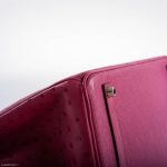 Hermes Birkin 35 Fuchsia Ostrich with Palladium Hardware - 2004, H Square - Image 13