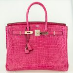 Hermes Birkin 35 Fuchsia Porosus Crocodile with Palladium Hardware - 2011, O Square - Image 4
