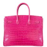 Hermes Birkin 35 Fuchsia Porosus Crocodile with Palladium Hardware - 2011, O Square - Image 6