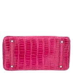 Hermes Birkin 35 Fuchsia Porosus Crocodile with Palladium Hardware - 2011, O Square - Image 11