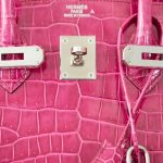 Hermes Birkin 35 Fuchsia Porosus Crocodile with Palladium Hardware - 2011, O Square - Image 7