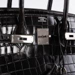 Hermes Birkin 35 Graphite Porosus Crocodile with Palladium Hardware - 2014, R Square - Image 11