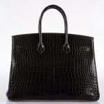 Hermes Birkin 35 Graphite Porosus Crocodile with Palladium Hardware - 2014, R Square - Image 13