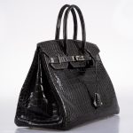 Hermes Birkin 35 Graphite Porosus Crocodile with Palladium Hardware - 2014, R Square - Image 3