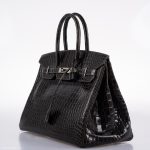 Hermes Birkin 35 Graphite Porosus Crocodile with Palladium Hardware - 2014, R Square - Image 4