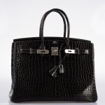Hermes Birkin 35 Graphite Porosus Crocodile with Palladium Hardware - 2014, R Square - Image 5