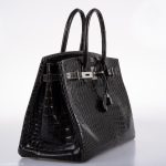 Hermes Birkin 35 Graphite Porosus Crocodile with Palladium Hardware - 2014, R Square - Image 6
