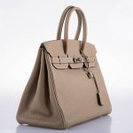 Hermes Birkin 35 Gris Tourterelle Togo with Palladium Hardware - 2009, M Square - Image 2