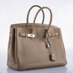 Hermes Birkin 35 Gris Tourterelle Togo with Palladium Hardware - 2009, M Square - Image 6