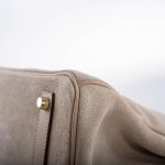 Hermes Birkin 35 Grizzly Argile Veau Doblis Suede & Swift Permabrass Hardware - 2014, R Square - Image 6