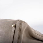 Hermes Birkin 35 Grizzly Argile Veau Doblis Suede & Swift Permabrass Hardware - 2014, R Square - Image 7