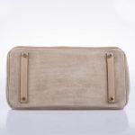 Hermes Birkin 35 Grizzly Argile Veau Doblis Suede & Swift Permabrass Hardware - 2014, R Square - Image 2