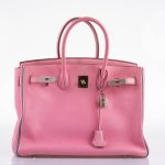 Hermes Birkin 35 HSS 5P Bubblegum Pink & Celeste Togo Palladium Hardware - 2011, Square O - Image 8
