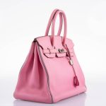 Hermes Birkin 35 HSS 5P Bubblegum Pink & Celeste Togo Palladium Hardware - 2011, Square O - Image 3