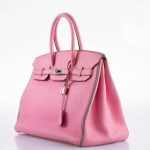 Hermes Birkin 35 HSS 5P Bubblegum Pink & Celeste Togo Palladium Hardware - 2011, Square O - Image 4