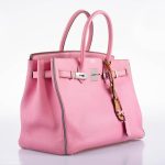 Hermes Birkin 35 HSS 5P Bubblegum Pink & Celeste Togo Palladium Hardware - 2011, Square O - Image 6