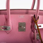 Hermes Birkin 35 HSS 5P Bubblegum Pink & Celeste Togo Palladium Hardware - 2011, Square O - Image 11