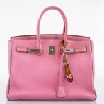 Hermes Birkin 35 HSS 5P Bubblegum Pink & Celeste Togo Palladium Hardware - 2011, Square O - Image 7