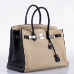 Hermes Birkin 35 HSS Black & Parchemin Togo Leather Palladium Hardware - 2009, M Square - Image 3