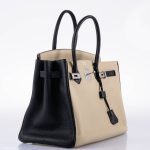 Hermes Birkin 35 HSS Black & Parchemin Togo Leather Palladium Hardware - 2009, M Square - Image 9