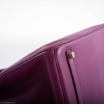 Hermes Birkin 35 HSS Cyclamen & Iris Chèvre Goatskin Brushed Palladium Hardware - 2009 M, Square - Image 15