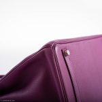 Hermes Birkin 35 HSS Cyclamen & Iris Chèvre Goatskin Brushed Palladium Hardware - 2009 M, Square - Image 14