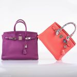 Hermes Birkin 35 HSS Cyclamen & Iris Chèvre Goatskin Brushed Palladium Hardware - 2009 M, Square - Image 13