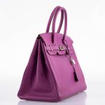 Hermes Birkin 35 HSS Cyclamen & Iris Chèvre Goatskin Brushed Palladium Hardware - 2009 M, Square - Image 3