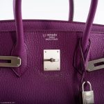 Hermes Birkin 35 HSS Cyclamen & Iris Chèvre Goatskin Brushed Palladium Hardware - 2009 M, Square - Image 16
