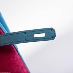 Hermes Birkin 35 HSS Rose Tyrien, Blue Celeste, Lime Epsom Palladium Hardware - 2011, O - Image 6