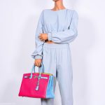 Hermes Birkin 35 HSS Rose Tyrien, Blue Celeste, Lime Epsom Palladium Hardware - 2011, O - Image 11