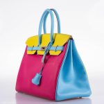 Hermes Birkin 35 HSS Rose Tyrien, Blue Celeste, Lime Epsom Palladium Hardware - 2011, O - Image 14