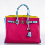 Hermes Birkin 35 HSS Rose Tyrien, Blue Celeste, Lime Epsom Palladium Hardware - 2011, O - Image 4