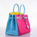 Hermes Birkin 35 HSS Rose Tyrien, Blue Celeste, Lime Epsom Palladium Hardware - 2011, O - Image 5