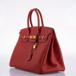 Hermes Birkin 35 HSS Rouge Vif Togo Brushed Gold Hardware - 2020, Y - Image 4