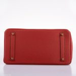 Hermes Birkin 35 HSS Rouge Vif Togo Brushed Gold Hardware - 2020, Y - Image 8