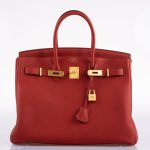 Hermes Birkin 35 HSS Rouge Vif Togo Brushed Gold Hardware - 2020, Y - Image 6