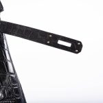 Hermes Birkin 35 Matte Black Nilo Crocodile with Palladium Hardware - 2011, O Square - Image 4
